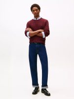 Men Cable Knit Crewneck Sweater- Deep Rouge #XM05667 - Image 3