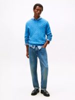 Men Cable Knit Crewneck Sweater- Dusty Indigo #XM05667 - Image 3