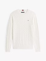 Men Cable Knit Crewneck Sweater- Ivory#XM05667 - Image 2