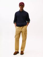 Men Cable Knit Crewneck Sweater- Navy#XM05667 - Image 3