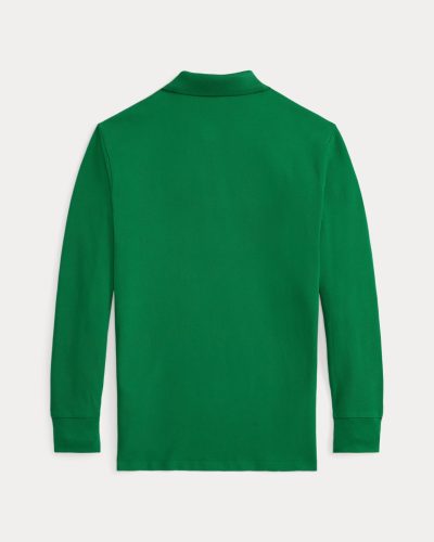 Big Pony Mesh Long-Sleeve Polo Shirt Kids Boys -  Athletic Green #550388 - Image 2