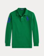 Big Pony Mesh Long-Sleeve Polo Shirt Kids Boys - Athletic Green #550388