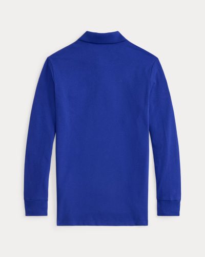 Big Pony Mesh Long-Sleeve Polo Shirt Kids Boys -  Classic Azure #550388 - Image 2
