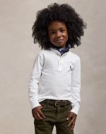Cotton Jersey Henley Shirt Toddler/Kids Boys - White #652462