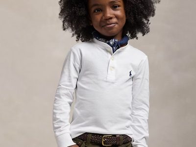 Cotton Jersey Henley Shirt Toddler/Kids Boys - White #652462