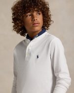 Cotton Jersey Henley Shirt Toddler/Kids Boys - White #652462 - Image 5
