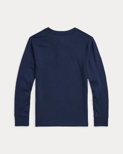Cotton Jersey Henley Shirt Toddler/Kids Boys - Refined Navy #652462 - Image 2