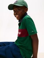 Kids' Colorblock Hilfiger Logo Polo - Ornamental Green #XB01586-L6K - Image 3