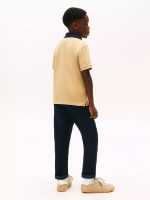 Kids' Colorblock Hilfiger Logo Polo - Classic Khaki #XB01586-RBL - Image 3