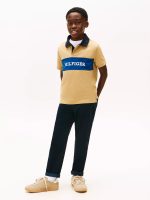 Kids' Colorblock Hilfiger Logo Polo - Classic Khaki #XB01586-RBL