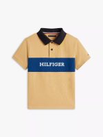 Kids' Colorblock Hilfiger Logo Polo - Classic Khaki #XB01586-RBL - Image 2