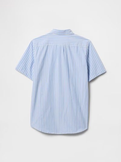 Kids Poplin Shirt- Color Blue Stripe - Image 3
