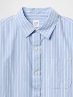 Kids Poplin Shirt- Color Blue Stripe - Image 2