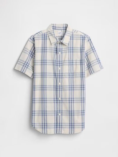 Kids Poplin Shirt- Chino Plaid - Image 1