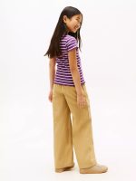 Kids' Stripe Lettuce Trim Ribbed Top - Midnight Plum # XG01544-VP5 - Image 4