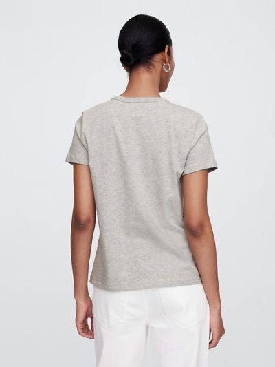 Favorite Crewneck T-Shirt-  Light Heather Gray - Image 2