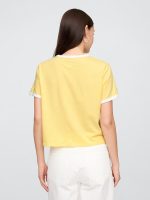 Shrunken Ringer Graphic T-Shirt- Pale Banana - Image 2