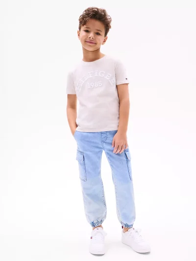 Kids' 1985 Monotype Arch Logo T-Shirt-Calico Heather - Image 3