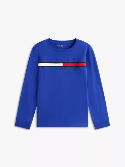 Kids' Long-Sleeve Flag Logo T-Shirt-Wedge Blue - Image 2
