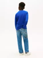 Kids' Long-Sleeve Flag Logo T-Shirt-Wedge Blue - Image 3