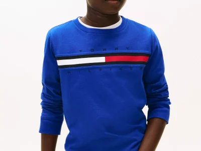 Kids' Long-Sleeve Flag Logo T-Shirt-Wedge Blue
