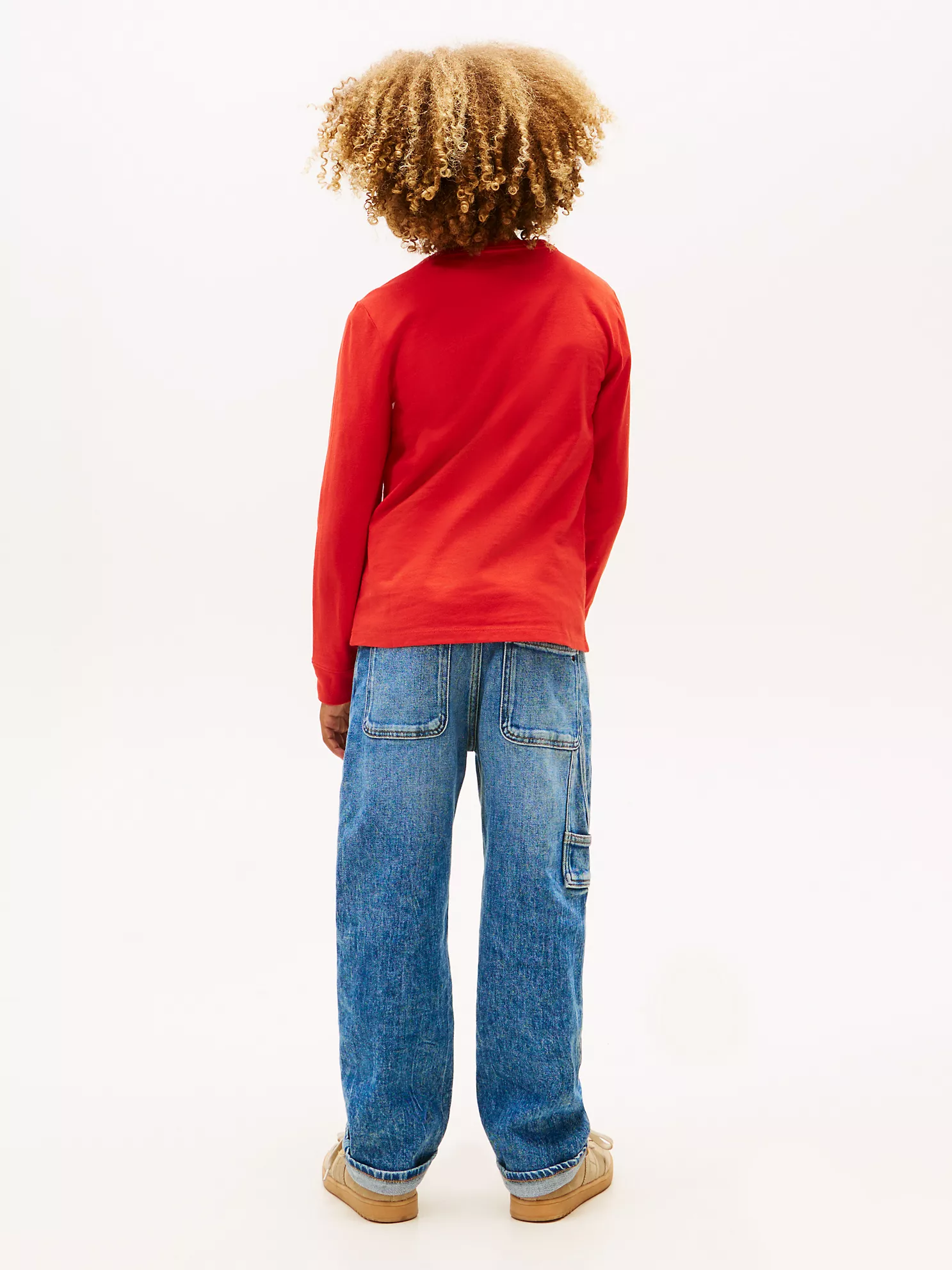 XB01598_XNL_alternate5 Kids' Long-Sleeve Flag Logo T-Shirt-Deep Crimson - Image 3