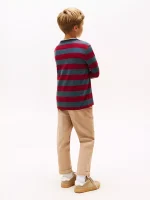 Kids' Long-Sleeve Stripe Logo T-Shirt-Rouge - Image 2