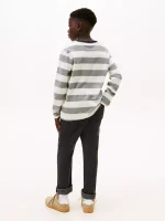 Kids' Long-Sleeve Stripe Logo T-Shirt-Ivory - Image 2
