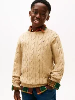 Kids' Cable Knit Sweater - Dark Beige #XB01611-A0A