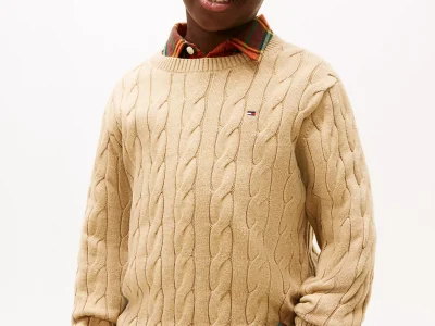 Kids' Cable Knit Sweater - Dark Beige #XB01611-A0A