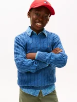 Kids' Cable Knit Sweater - Blue #XB01611-D0X