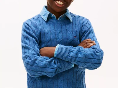 Kids' Cable Knit Sweater - Blue #XB01611-D0X