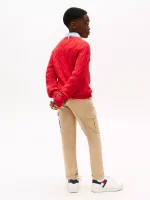 Kids' Cable Knit Sweater - Red #XB01611-XLG - Image 2