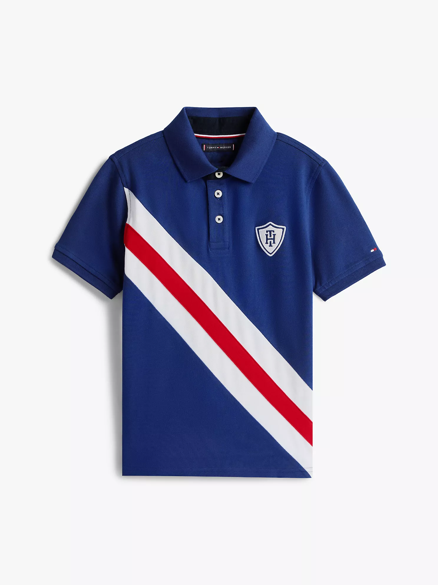 XB01615_C7H_alternate10 Kids' Banner Stripe Polo Shirt-Blue Ink - Image 2