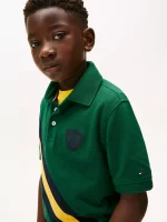 Kids' Banner Stripe Polo Shirt-Ornamental Green - Image 4