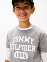 Kids' Varsity Logo T-Shirt-Medium Grey Heather - Image 4