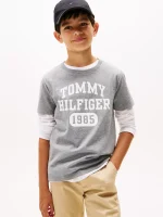 Kids' Varsity Logo T-Shirt-Medium Grey Heather
