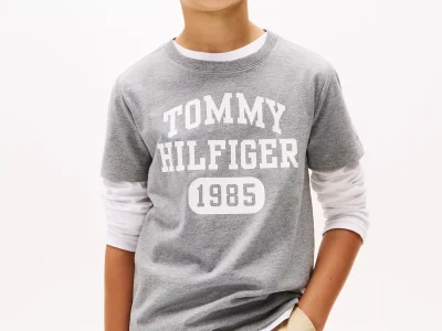 Kids' Varsity Logo T-Shirt-Medium Grey Heather