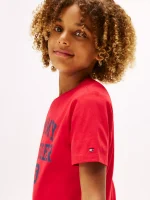 Kids' Varsity Logo T-Shirt-Red - Image 4