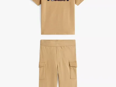 Babies' Logo T-Shirt and Pant Set-Classic Khaki