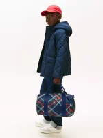 Kids' Plaid Duffle Bag-Carbon Navy Multi - Image 2