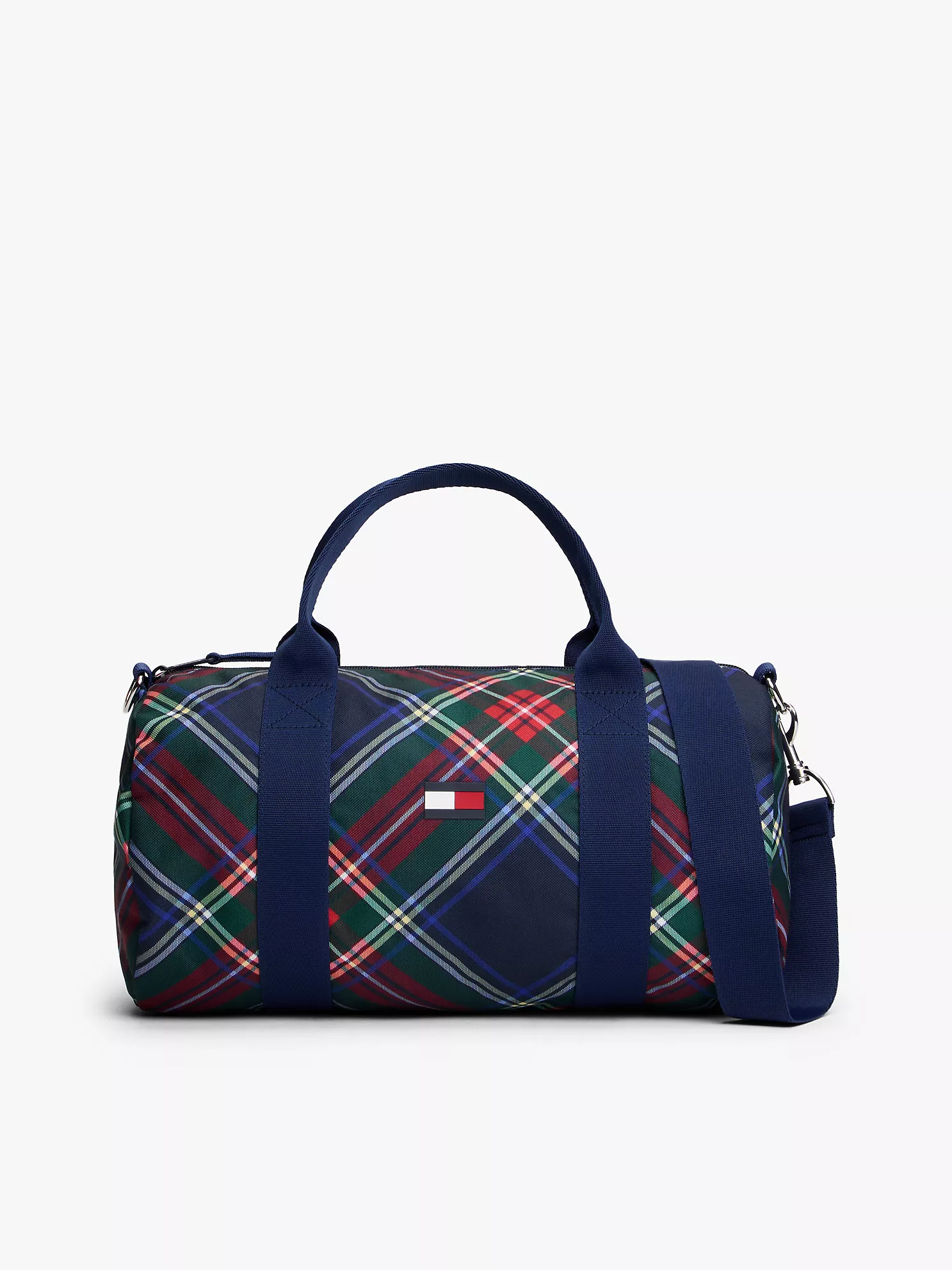 XB01769_0GZ_main Kids' Plaid Duffle Bag-Carbon Navy Multi - Image 1