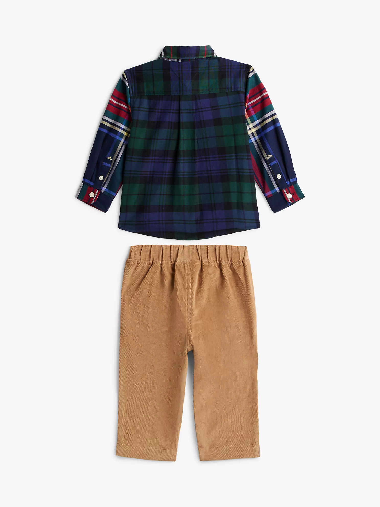 XB01787_DCC_alternate1 Babies' Mixed Plaid Shirt & Pant Set-Carbon Navy - Image 2