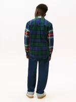 Kids' Holiday Mixed Plaid Stretch Shirt-Carbon Navy - Image 3