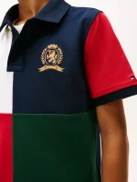 Kids' Colorblock Crest Logo Polo-Navy - Image 4