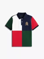 Kids' Colorblock Crest Logo Polo-Navy - Image 2