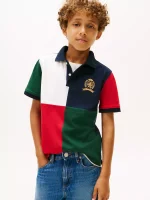 Kids' Colorblock Crest Logo Polo-Navy