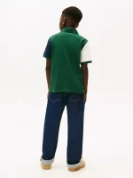 Kids' Colorblock Crest Logo Polo-Ornamental Green - Image 3
