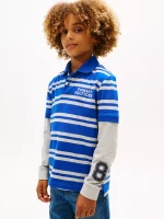 Kids' Logo Stripe Layered-Look Polo-Wedge Blue