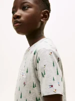 Kids' Tommy Ski Motif Logo T-Shirt-Light Grey Heather - Image 4